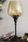 13" Decorative Small Golden Luster Brown Stemmed Votive Candle Holder